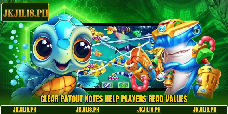 Clear payout notes help players read values