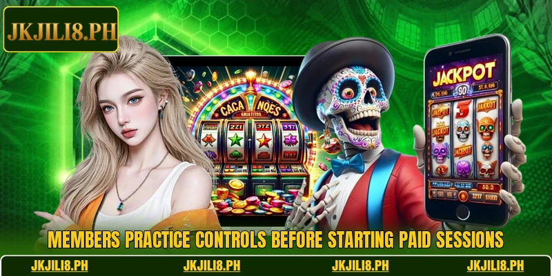 Members practice controls before starting paid sessions