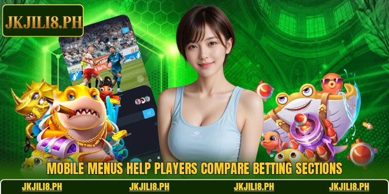 Mobile menus help players compare betting sections Mobile menus help players compare betting sections
